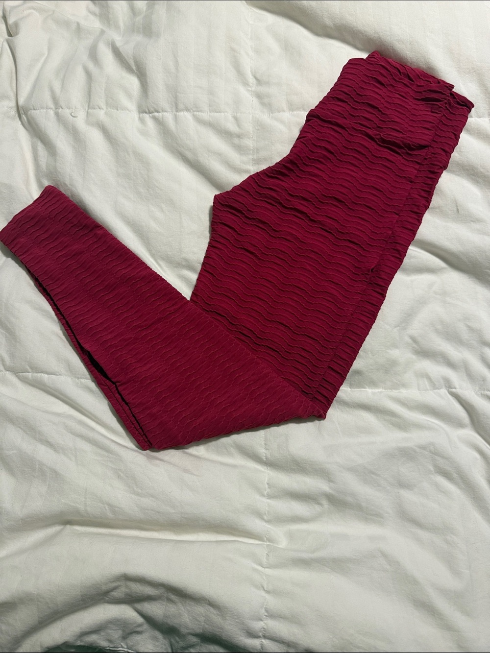 Booty by Brabants - Ribbed Wave Leggings - Berry Red - One Size Fits All